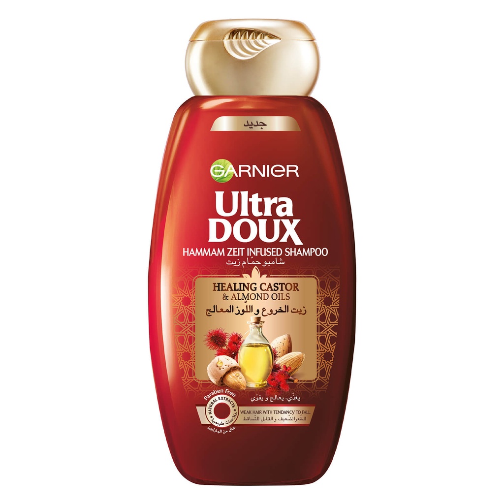 GARNIER  ULTRA DOUX SHAMPOO RESTORING CASTOR AND ALMOND OIL  400ml