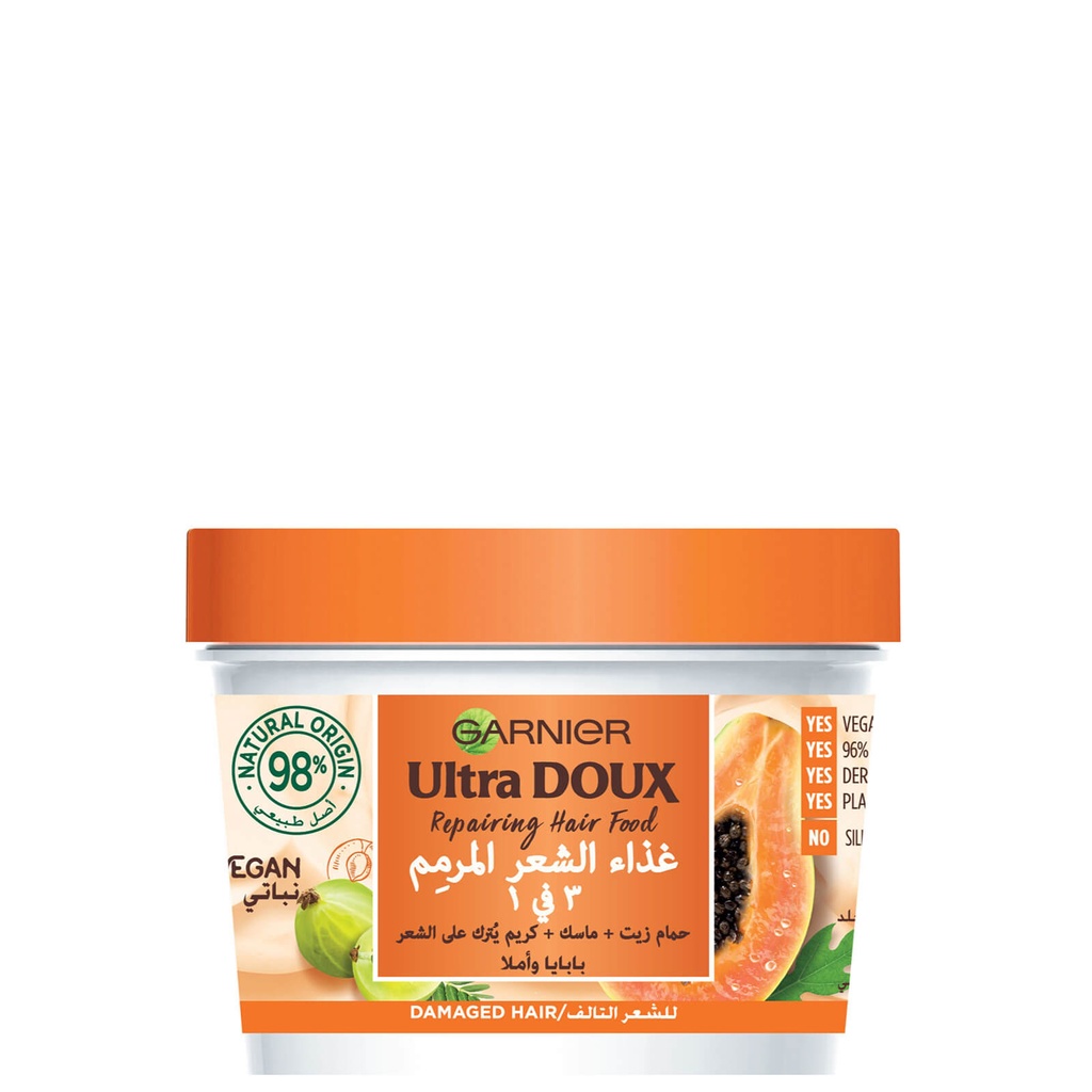 GARNIER HAIR MASK REPAIRING HAIR FOOD 3 IN 1 WITH PAPAYA 390ml